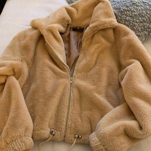 Misguided Fuzzy Jacket Cropped
